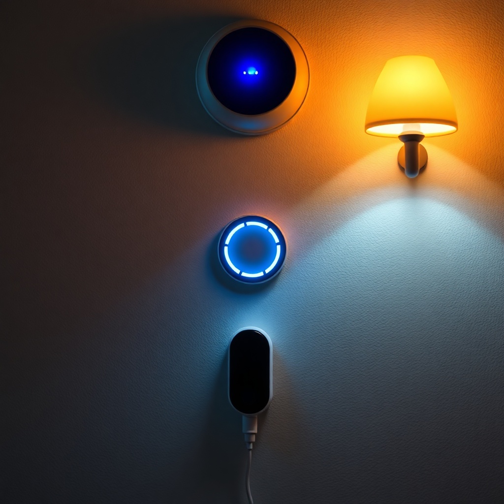 Bir oturma odasında duvara monte edilmiş Ring Alarm Pro hareket sensörünün yakın çekim fot