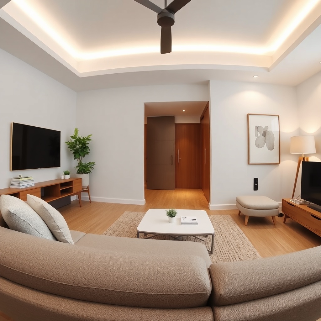 <clean photorealistic photo/illustration of Xiaomi Mi Alarm Set camera angle coverage in a