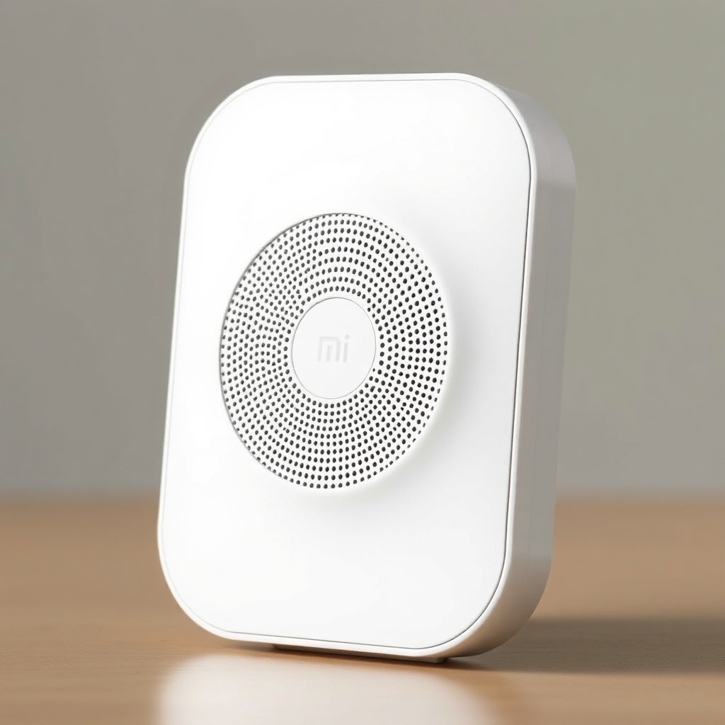 Xiaomi Mi Alarm Set'in açık kapağında CR123A pilin yerleştirilmesini gösteren